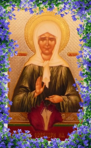 Икона с лепестком цветка святой Матроны Московской