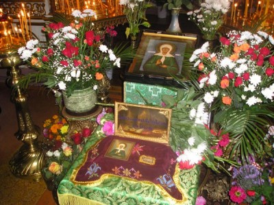 Ковчежец с мощами святой Матроны Московской в городе Курган