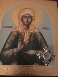 Икона с мощами святой Матроны Московской